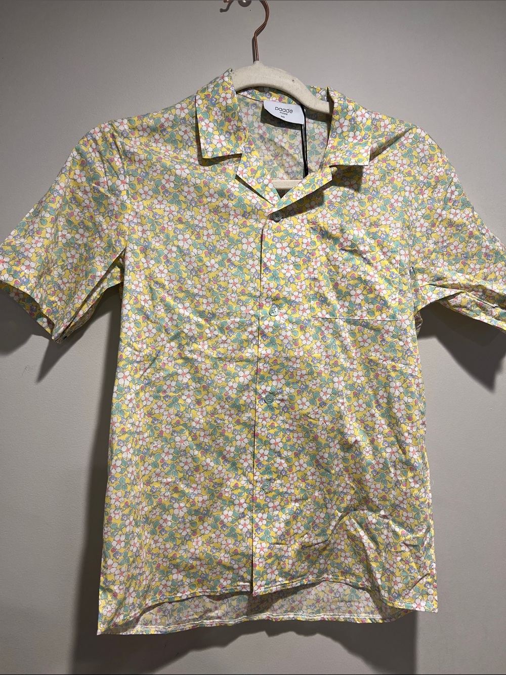 Paade mode Yellow Floral Short-Sleeve Shirt